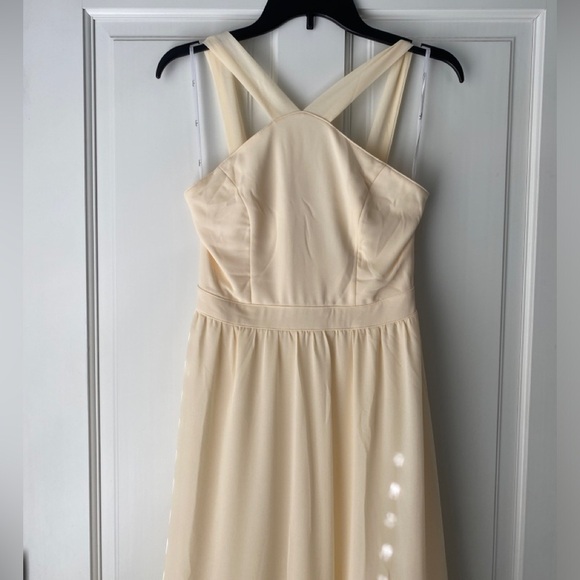 Lulu’s Ivory Dress - small - bridesmaid formal high neck halter top - Picture 2 of 8